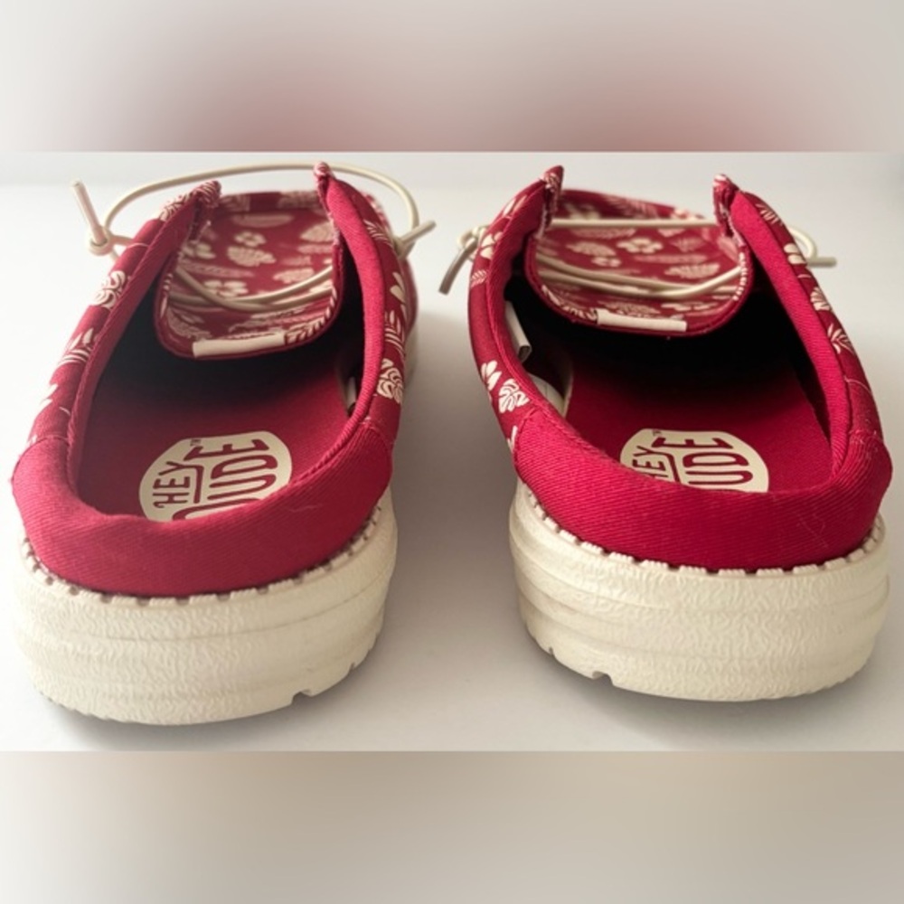 Hey Dude Wally Slip On Luau Shoes in Varsity Red - Picture 4 of 13
